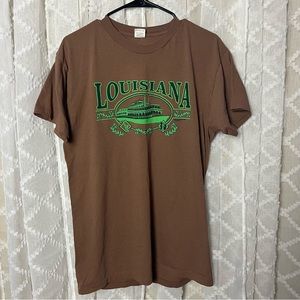 Vintage Single Stitch Louisiana State Steamboat T-shirt L Large Olympic Mills
